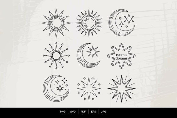 Review: Cosmic Sun Moon Star Icon Set for Embroidery