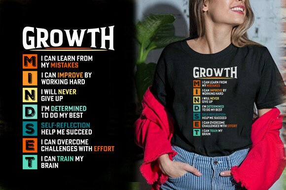 Reviewing the Growth Mindset Vector T-Shirt Design