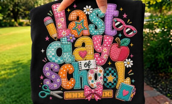 Reviewing the Last Day of School Patchwork Sublimation Design